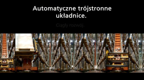 Układnice paletowe trójstronne w automatycznym magazynie Disalfarm Układnice paletowe trójstronne w automatycznym magazynie Disalfarm