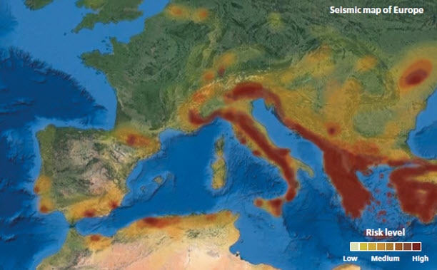 Sejsmiczna mapa Europy