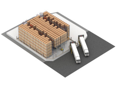 Automatyczny system Pallet Shuttle z układnicami w magazynie firmy Pastelaria e Confeitaria Rolo