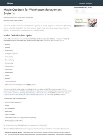 Mecalux wymieniony w raporcie Gartnera dotyczącym Systemów Zarządzania Magazynem (WMS) Mecalux wymieniony w raporcie Gartnera dotyczącym Systemów Zarządzania Magazynem (WMS)