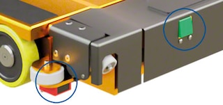 Dzięki zestawowi czujników wózek wielokierunkowy pracuje precyzyjnie i wydajnie