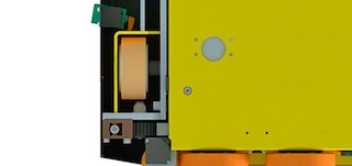 Wózek wielokierunkowy jest wyposażony w 4 koła do jazdy w korytarzu