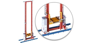 Układnica porusza się w kierunku poziomym i pionowym wewnątrz korytarza roboczego