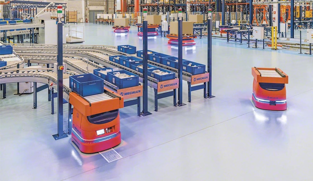 Roboty AMR Mecaluxu wykorzystują algorytm SLAM do poruszania się w zmiennych środowiskach logistycznych