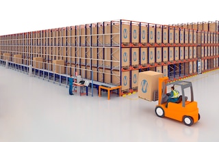 System Pallet Shuttle można zintegrować z rozwiązaniami automatycznymi, np. z linią przenośników palet