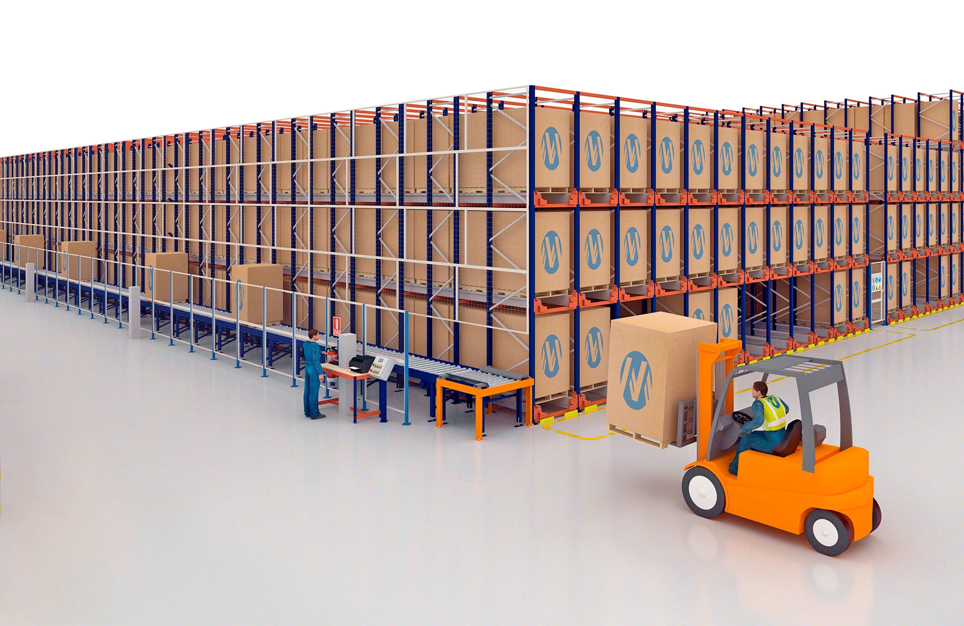 System Pallet Shuttle można zintegrować z rozwiązaniami automatycznymi, np. z linią przenośników palet