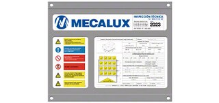 Tabliczki znamionowe zawierają dane techniczne na temat regałów mobilnych