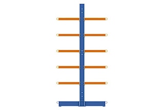 Regały wspornikowe dwustronne podwajają pojemność magazynową w porównaniu z konfiguracją jednostronną tego systemu